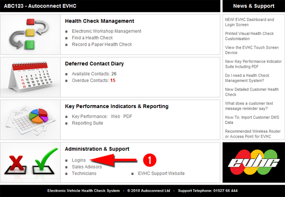 Adding a new user to EVHC