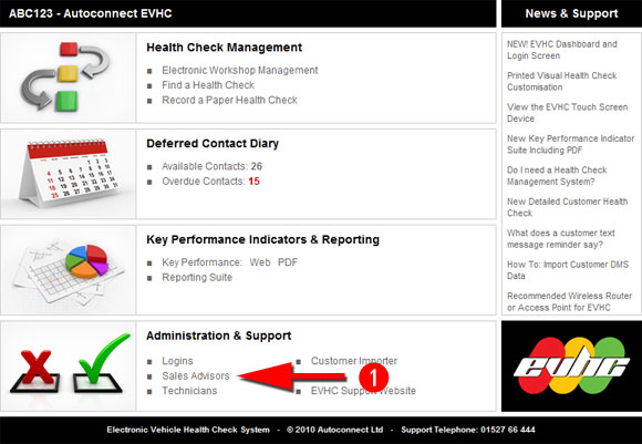 Adding a new sales advisor to EVHC